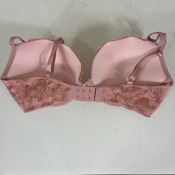 Victoria’s Secret Dream Angels Push-Up Bra Pink Gold Floral Sz 34DD Glamorous - Picture 4 of 7